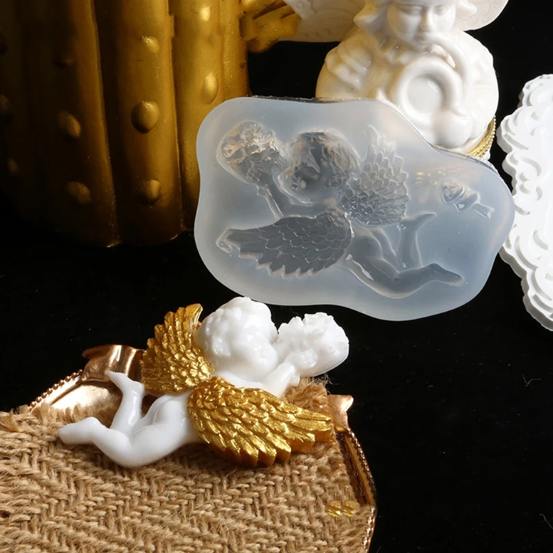 

Fairy Baby with Wings Christmas Halloween Resin Decor Mold Pink Mold DIY Craft