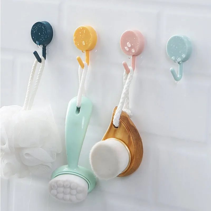 Self Adhesive Wall Hook Strong Without Drilling Coat Bag Bathroom Door Kitchen Towel Hanger Hooks Home Storage Accessories