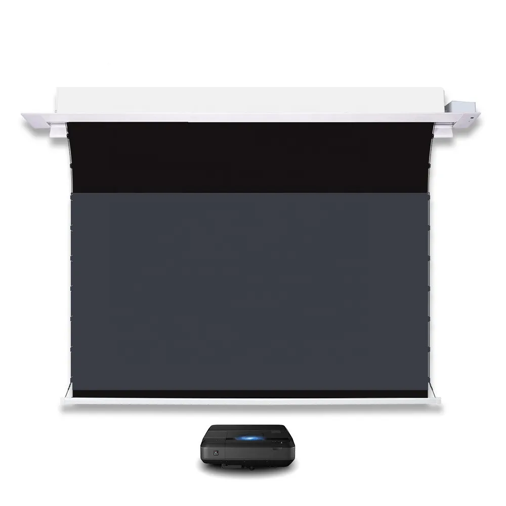 Mivision 16:9 In-Ceiling Tab Tension Motorized Projection Screen 4K Ultra Short Throw Projector Screen
