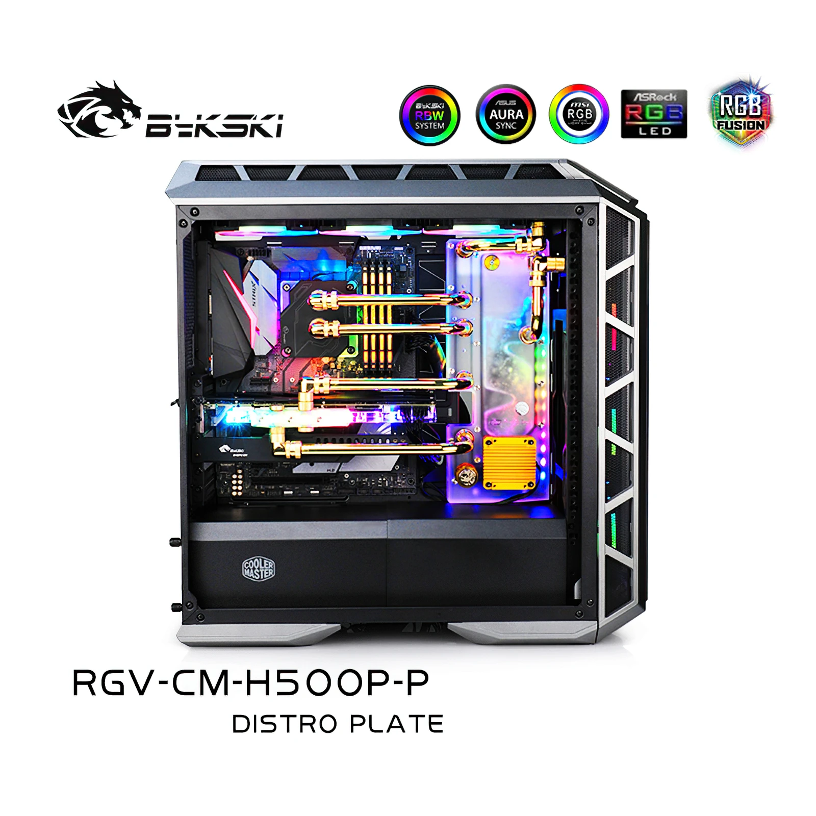 Bykski Distro Plate Kit Di Raffreddamento Ad Acqua Per Coolermaster H500P H500M Chassis Cpu Gpu Rgb Rgv-Cm-H500P-P