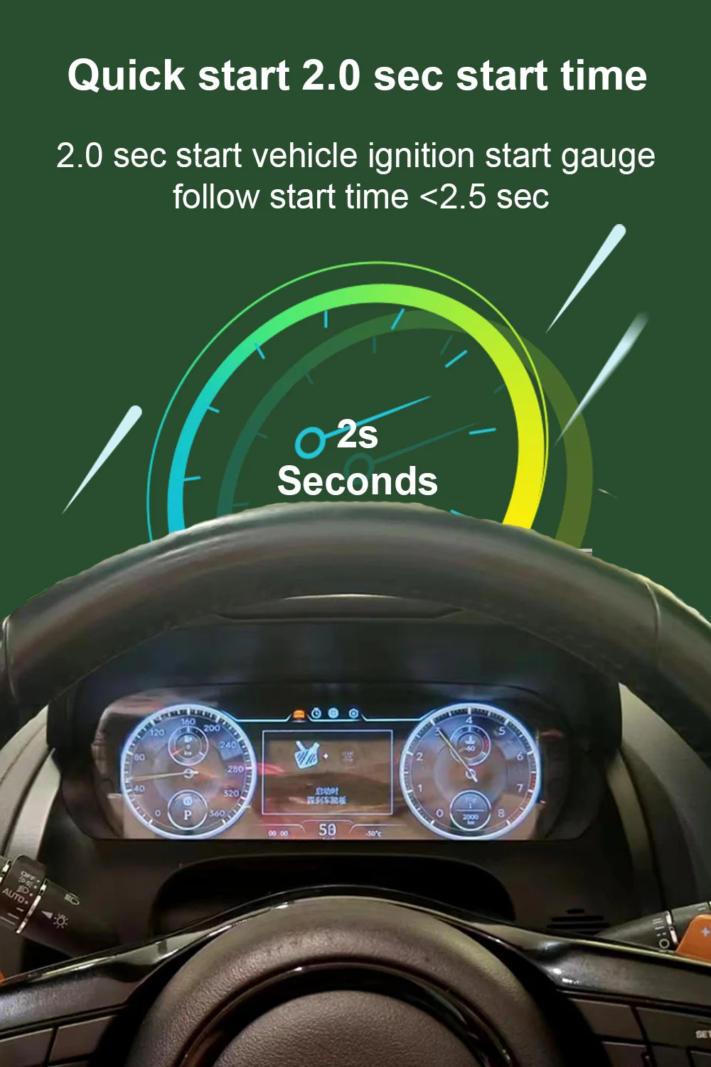 For Jaguar F-TYPE 2013-2020 Carplay LCD Digital Instrument Cluster Speedometer,D