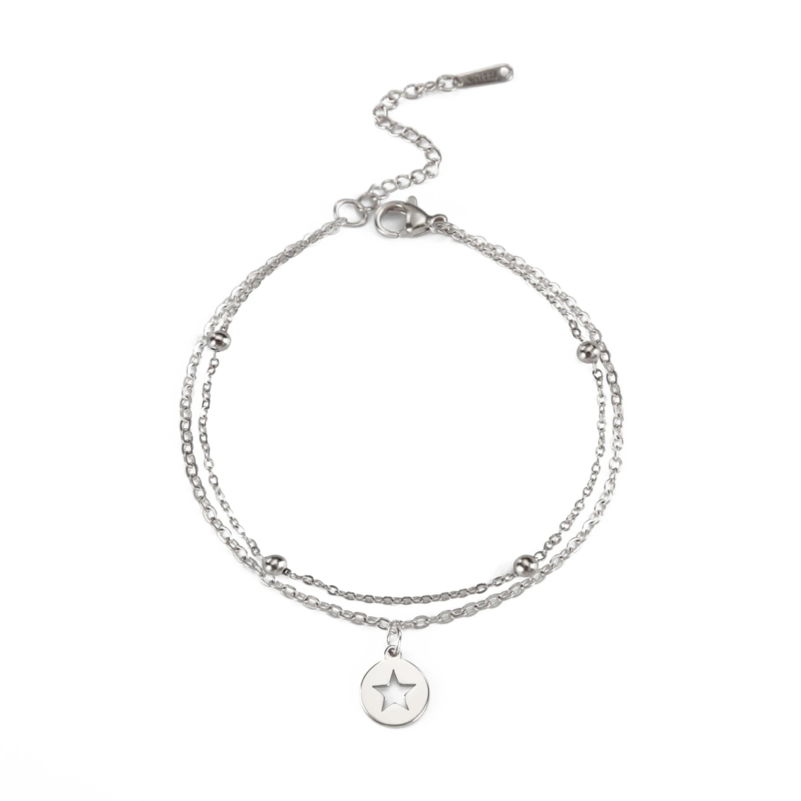 Skyrim-Inspired Sun and Moon Charm Double-Layer Bracelet – Stainless Steel Jewelry Gift