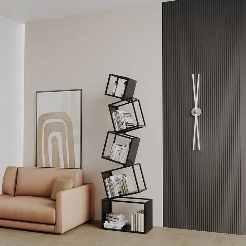 Irregular Corner Vertical Bookshelf Floor To Floor Storage Shelf Minimalist Living Room Iron Corner Bookshelf Home Decoration