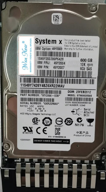 

Для 49Y2004 600G 10K SAS 2,5 6GB 49Y2007 49Y2003 M2M3