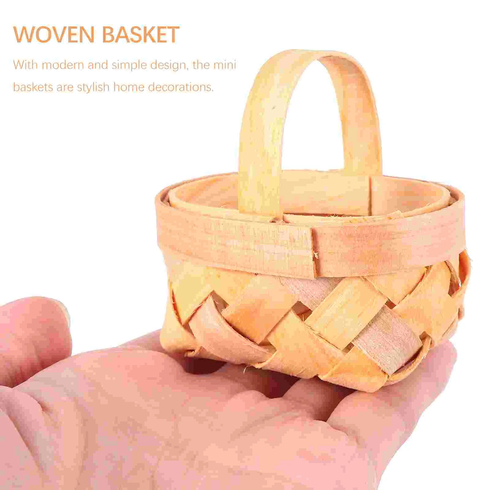 12Pcs Mini Wood Chip Basket Hand Woven Baskets Storage Bins Decorative Containers Home naments ganization Solutions 3