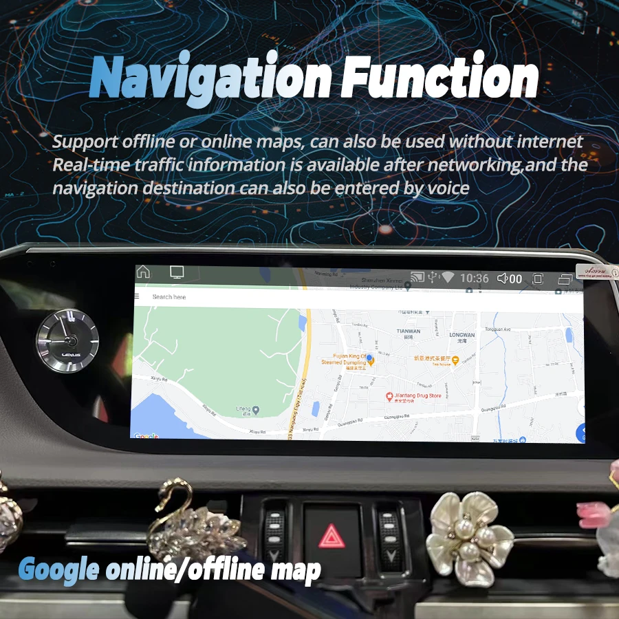 10,25 "Android 14 Radio inalámbrica para coche CarPlay para Lexus UX UX200 UX250h Multimedia WiFi 4G navegación GPS pantalla estéreo 3