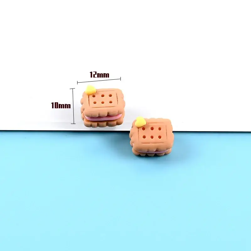 10Pcs Mini Cute Simulation Candy Biscuits Donuts Flat Back Resin Kawaii Fake Food Craft DIY Hair Accessories Phone Case Decor - Image 7