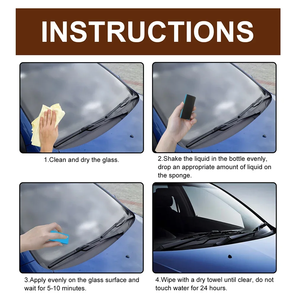 30ml 10H Diamond Ceramic Glass Coating Care Wax Crystal Car Care For Front Windshield Side Glass Sunroof Rearview Mirror auto ceramic coating liquid