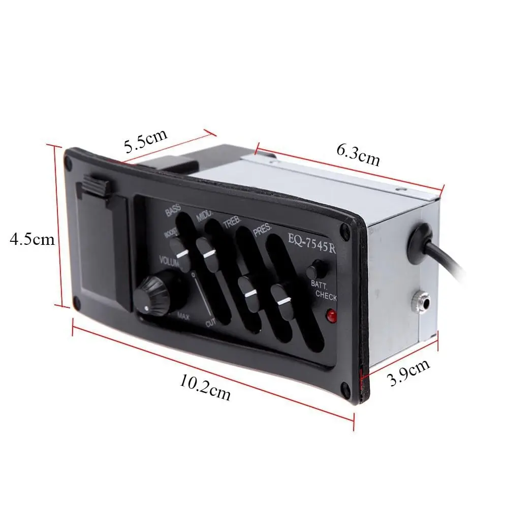 4/5 Band Acoustic Guitar Preamp EQ Equalizer Piezo Pickup Tuner Amplifier