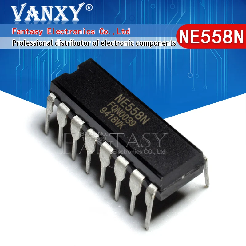 10-Pack NE558N IC Chip - DIP-16 Package