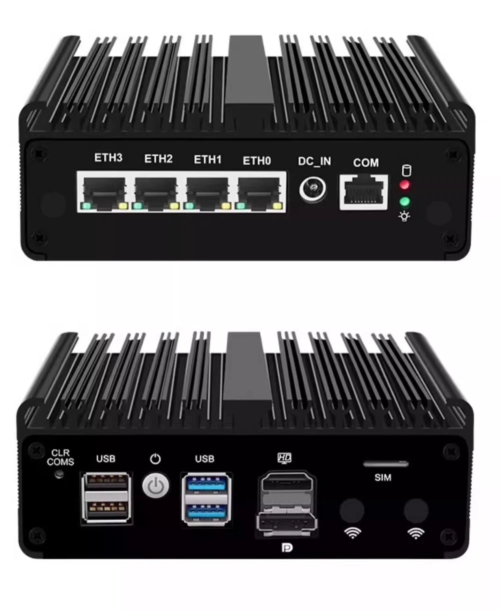Fanless PfSense Firewall Soft Router J6412 N5105 N100 4x I226-V 2.5G LAN NVMe Barebone Mini PC HDMI2.0 DP AES-NI OPNsense Win11