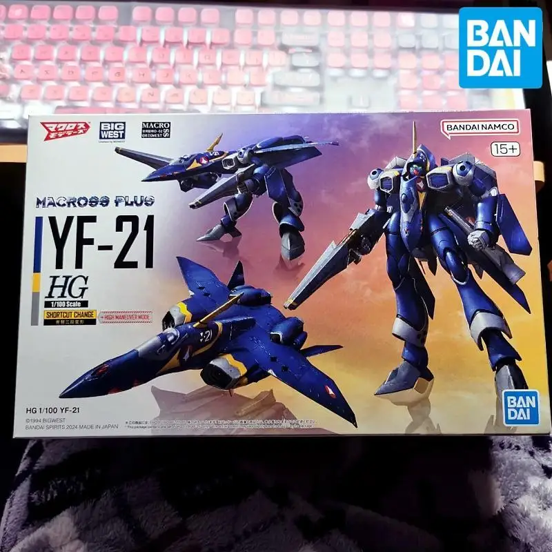 

Bandai Original Anime The Super Dimension Fortress Macross Hg Yf-21 Action Figure Assembly Model Anime Toy Model Gifts