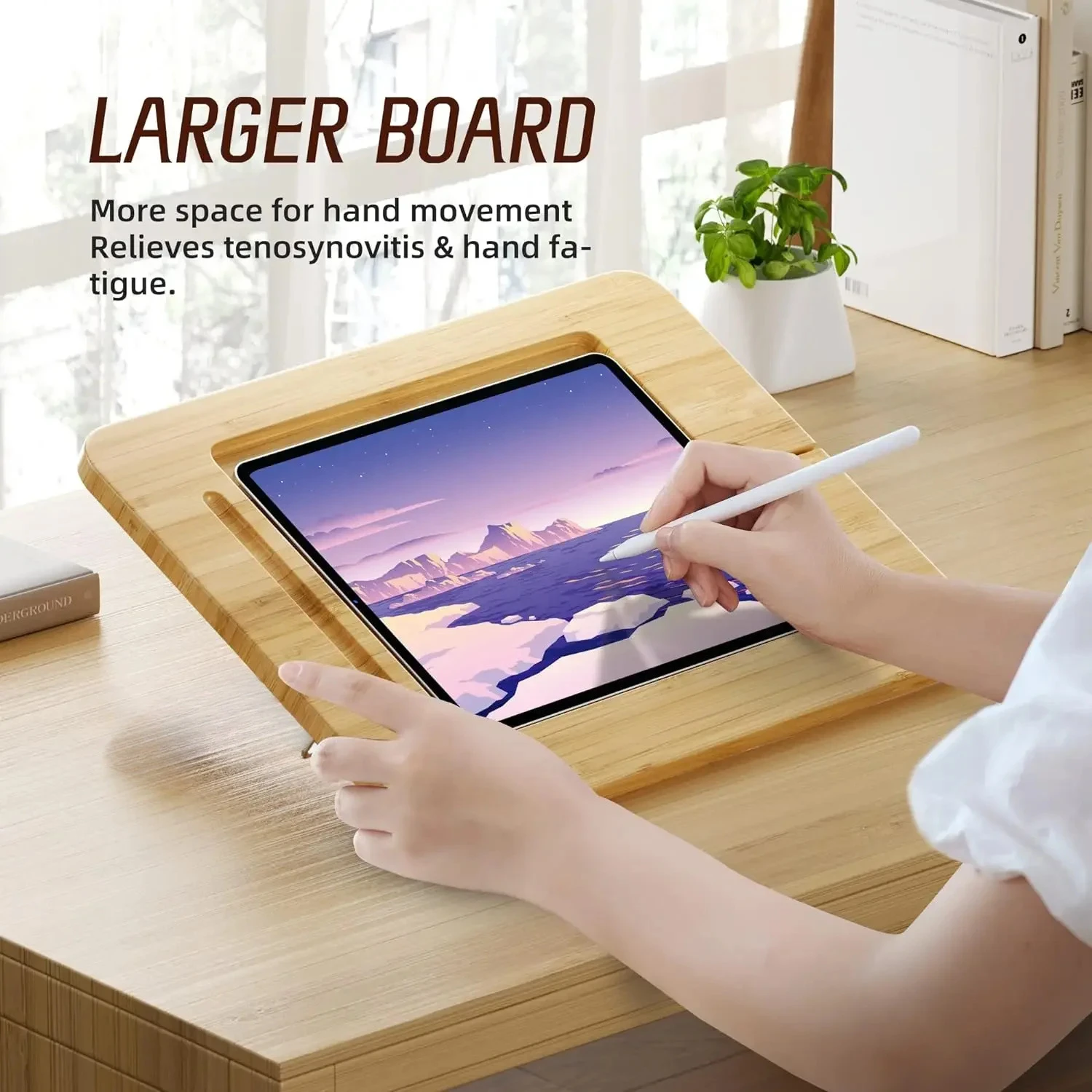 Wooden IPad Drawing Stand Tablet Stand-Adjustable 5 Angles for Laptop Book Reading Compatible with IPad Case Version