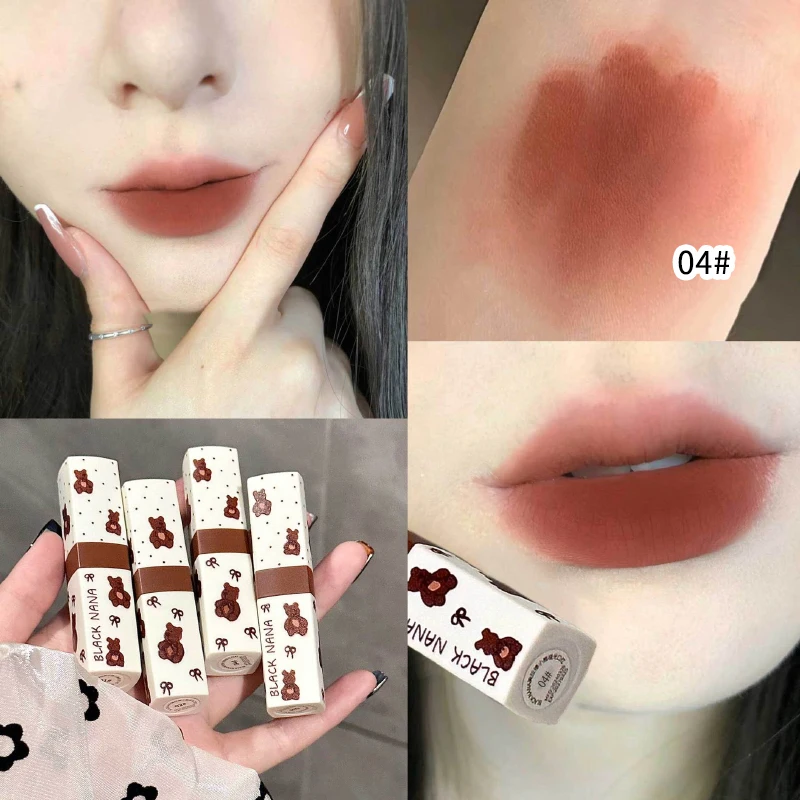 thumbnail image 1 of BLACKNANA Maillard Bear Matte Lipstick — Adorable Design, Natural-Looking Finish, Velvet-Matte Texture, 1 of 5
