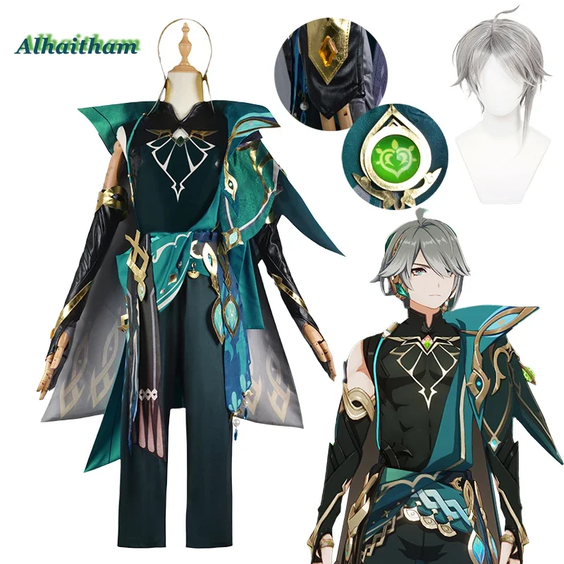 

Alhaitham Cosplay Genshin Impact Cosplay Costume Alhaitham Wig for Men Uniform Clothing Halloween Carnival Party Costumes