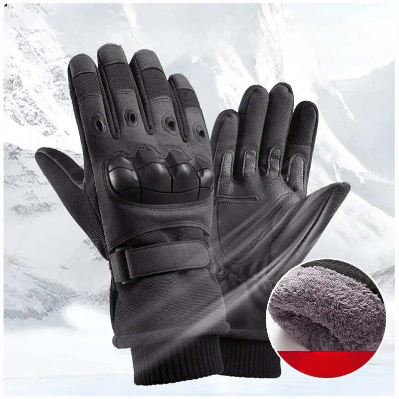 Winter Warm Thick Skiing Full Finger Gloves Touchscreen Outdoor Hunting Protection Mountaineering Gloves for Ski Motorcycle Bike 2