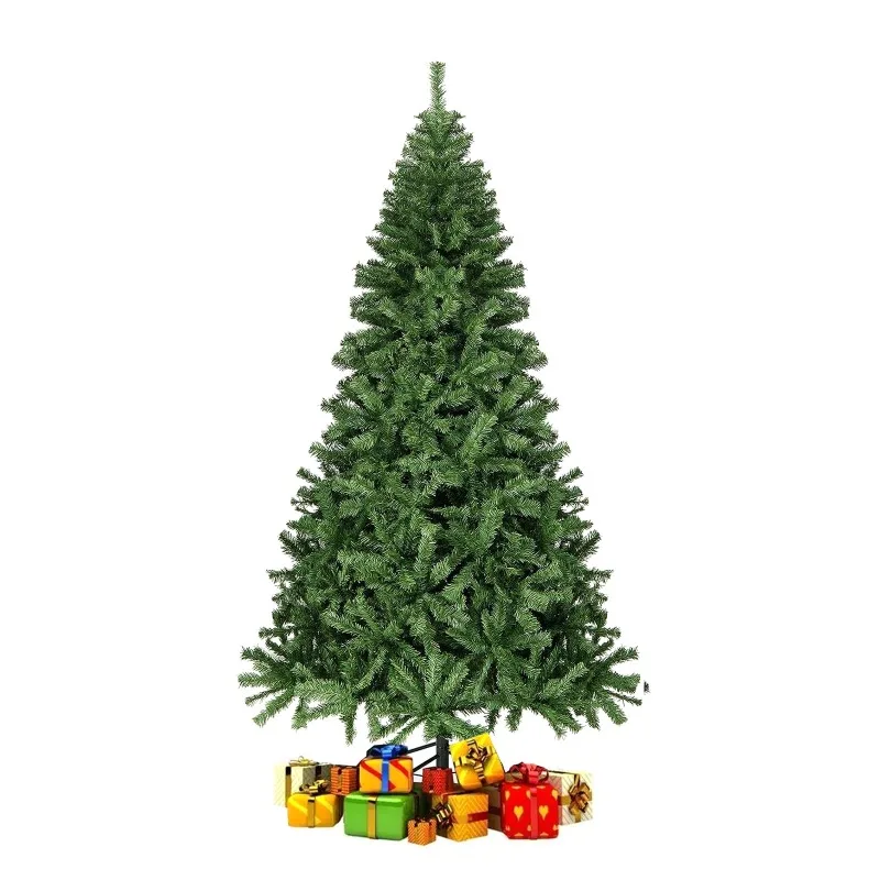 

7.5ft Artificial Holiday Christmas Tree for Home Office Party Decoration 1405 Branch Tips, Green