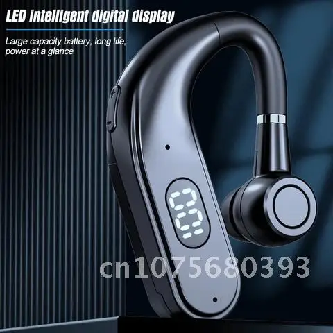 

Single Business Bluetooth Handsfree Earphone Replaceable Battery Wireless Headphone LED Power Display Mic For Driving Headset