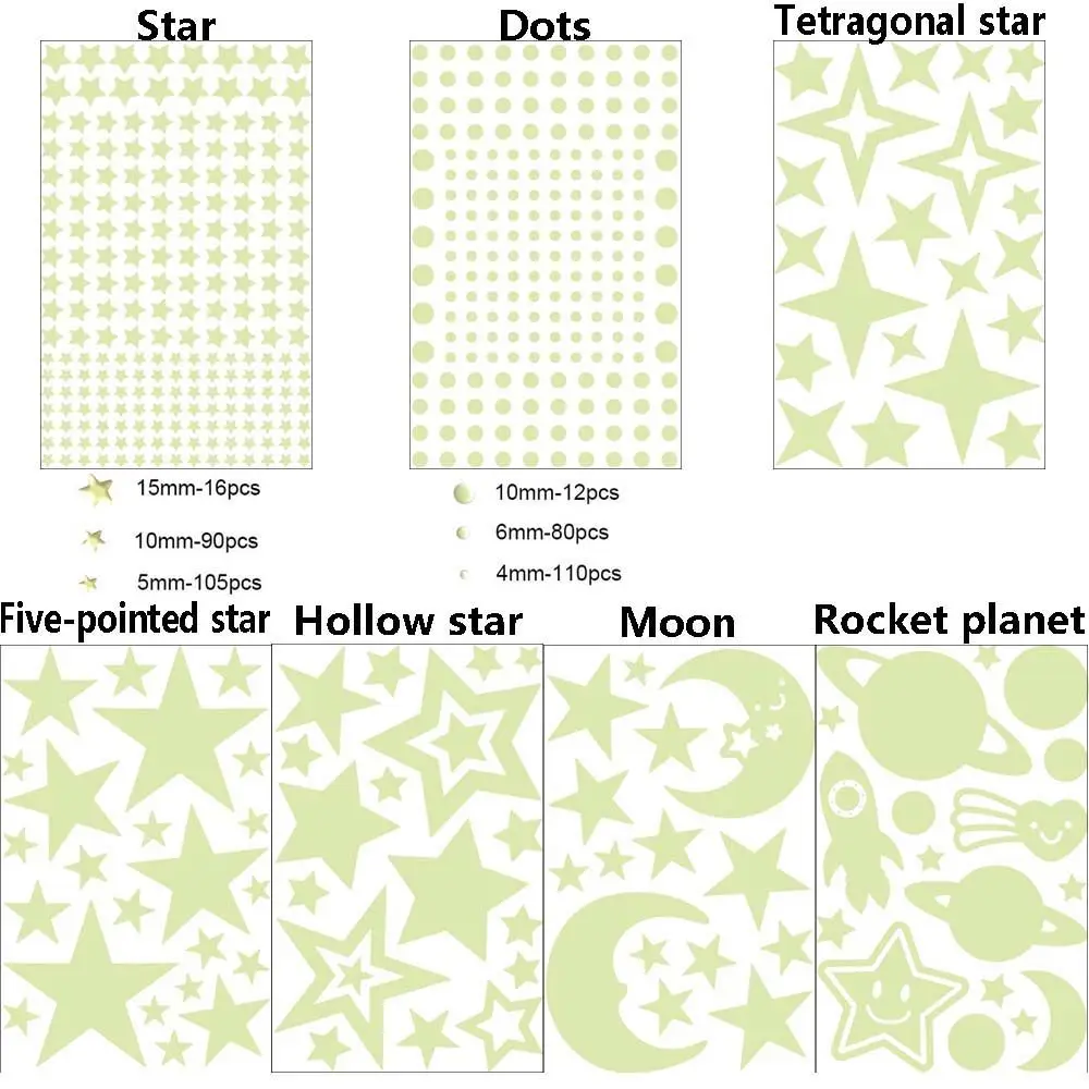 3D Luminous Stars Dots Fluorescent Wall Sticker Glow In Dark Bubble Decal Bedroom Ornament Home Decoration Kids Room