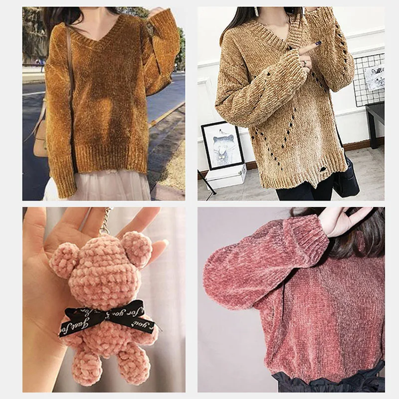 Chenille Gold Velvet YarnSoft Warm Scarf Line Hand Woven Yarn Hand-knitted Crochet Thread Clothing Hat Sewing Accessories 2