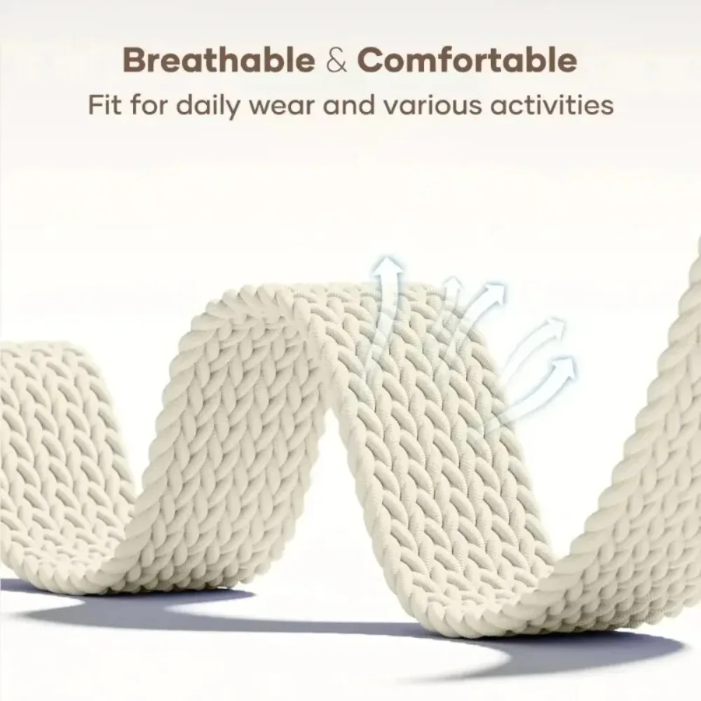 Nylon Braided Band with Parachute Buckle - Durable Bracelet Strap, 20/22mm