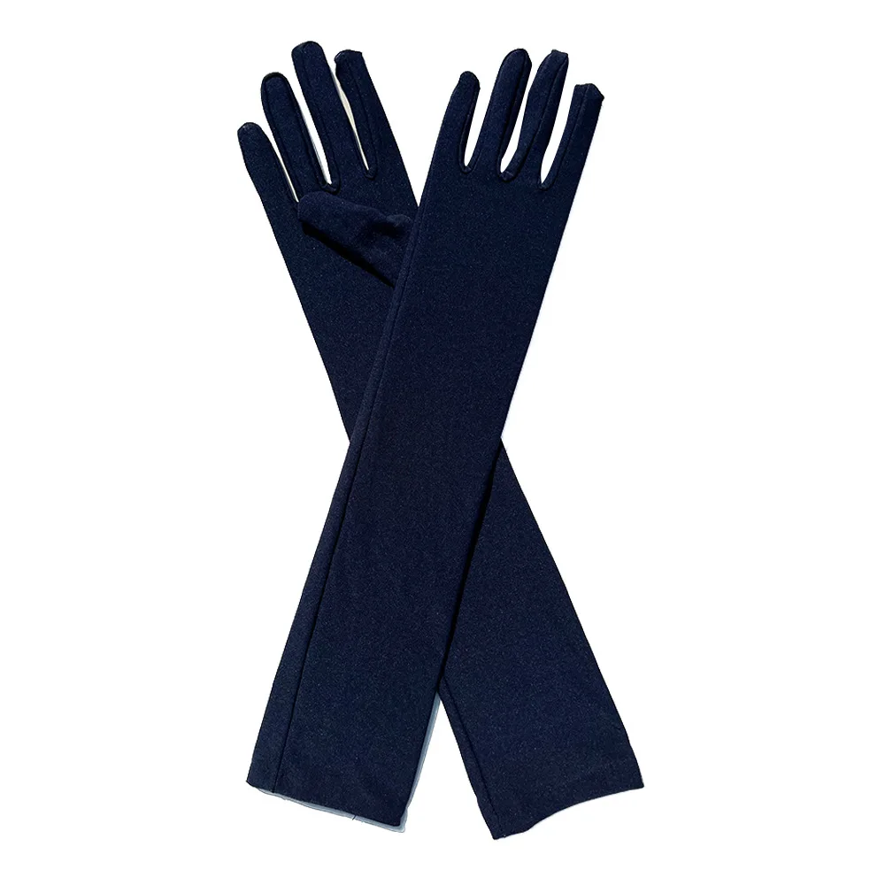 New Elastic Full Finger Holiday Party Gloves For Men Women Students Solid Knitted Long Mittens Outdoor Dance Dress Up Gloves