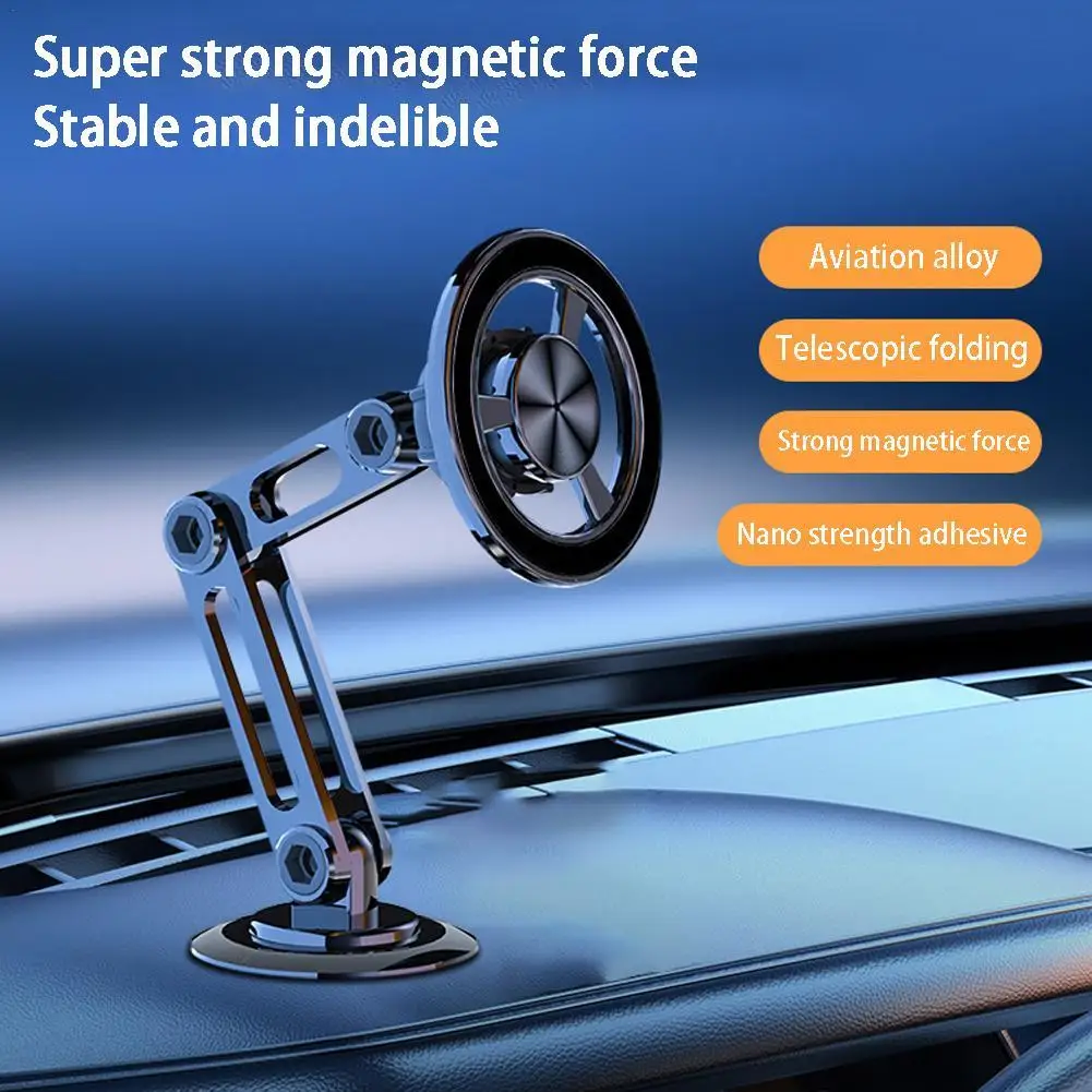 

720 Rotate Metal Magnetic Car Phone Holder Foldable Phone Stand Air Vent Magnet Mount GPS Support For All Phone Universal