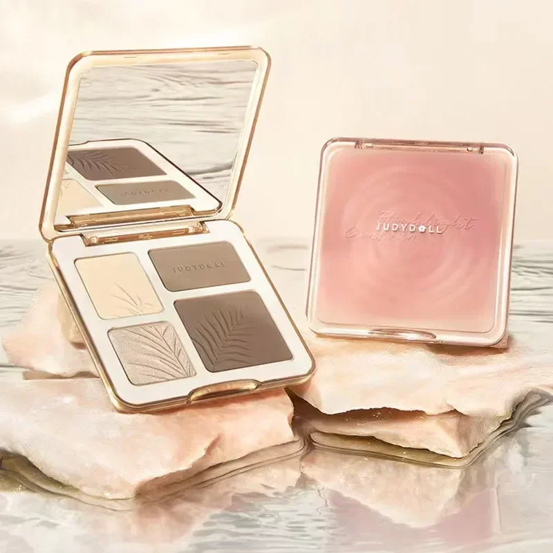 Judydoll Highlight Facial Contouring Palette Matte Brighten Three-dimensional Shadow Lasting Glow Shimmer Powder Cosmetics