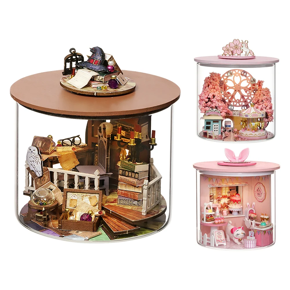 1x Mini Dollhouse Kit Tea Coffee Shop Store Room Box Miniature DIY Handmade  Gift
