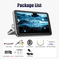 ESSGOO 10,1" Android 15 4+64G Autoradio universel 1 DIN écran 360° rotatif avec micro, CarPlay et Android Auto sans fil, GPS, RDS FM, WiFi, Bluetooth, Mirror Link, commande au volant, écran tactile, lecteur vidéo multi 8