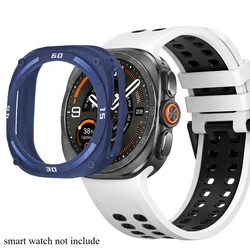 Premium Screen Protector Case with Hard TPU Frame for Ultimate Protection - Galaxy Watch Ultra Cover Accessories (Blue White)