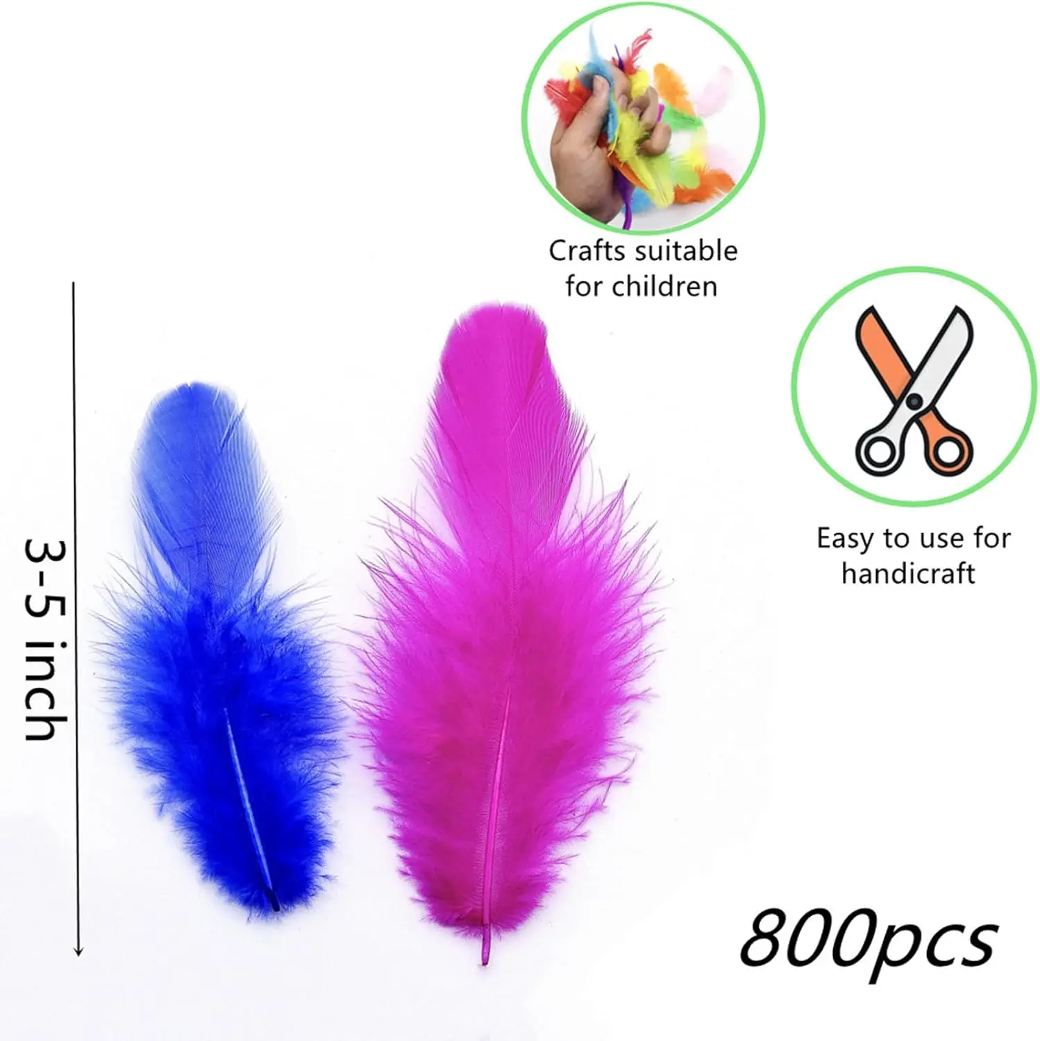 Craft Feathers 800/100Pcs 3-5-inch Wedding Family Party Decorations Dream Catcher Supplies Natural
