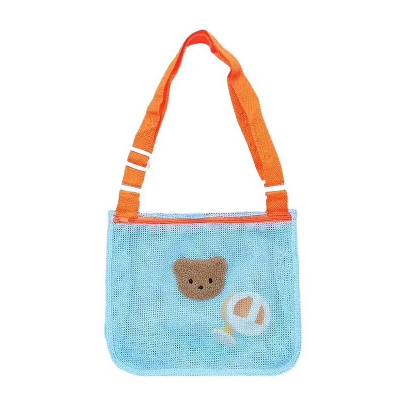 

Seashell Bag Bear Print Sand Toy Bag For Beach Swim Tote Bag Beach Vacation Bag Beach Mesh Bag Sand Toys Collector Storage Bag