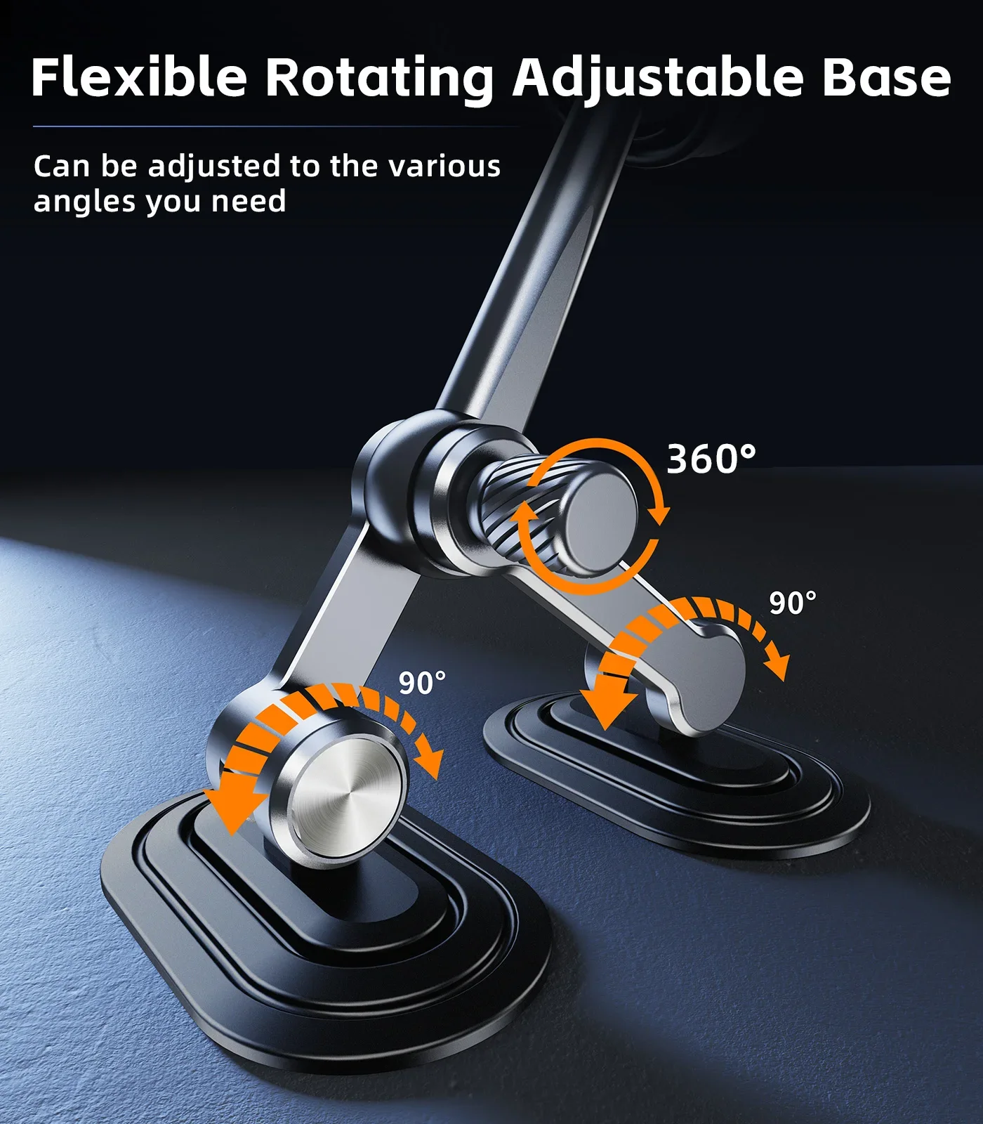 Eary Gravity Car Phone Holder Stand Mount for Dashboard Aluminum Alloy Base With 360°Rotate Fit for Samsung iPhone 4.7-7.2 inch