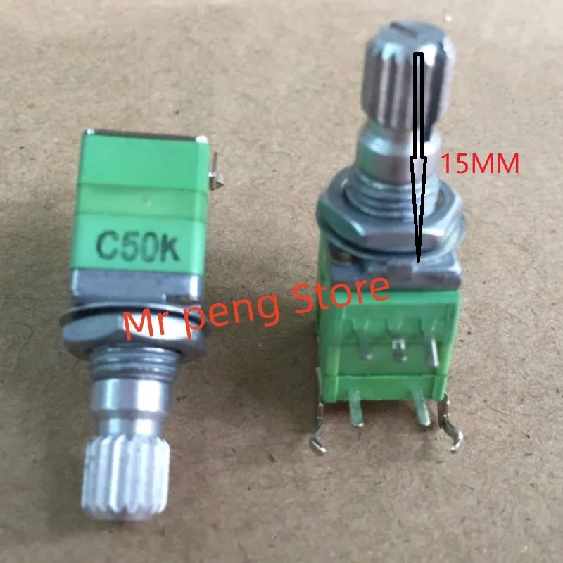 

2pcs for ALPHA RK097 type precision potentiometer C50K single band switch shaft length 15MM