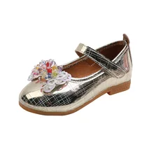 

Princess Girls Leather Shoes Soft Anti-skid Baby Sequins Bowtie Glitter Birthday Party Dress Shoes Light-weight Kids Moccasins