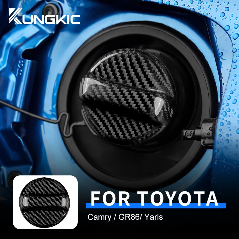 Real Hard Carbon Fiber Fuel Tank Cap Sticker Universal For Toyota GR86 2021 2022 2023 Camry