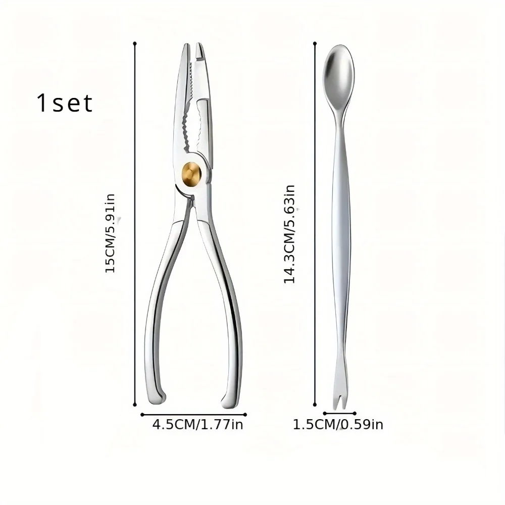 1 Set Picking Crab Meat Is Easy Seafood Tool Set Crab Crackers Picks Spoons Stainless Steel Pliers Lobster Clamp Pliers