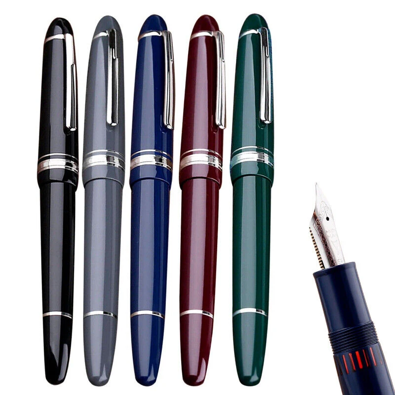 Penna Stilografica In Resina Majohn P136 Ef/F/M/Flat Nib 20 Ink Windows Writing Office Pen