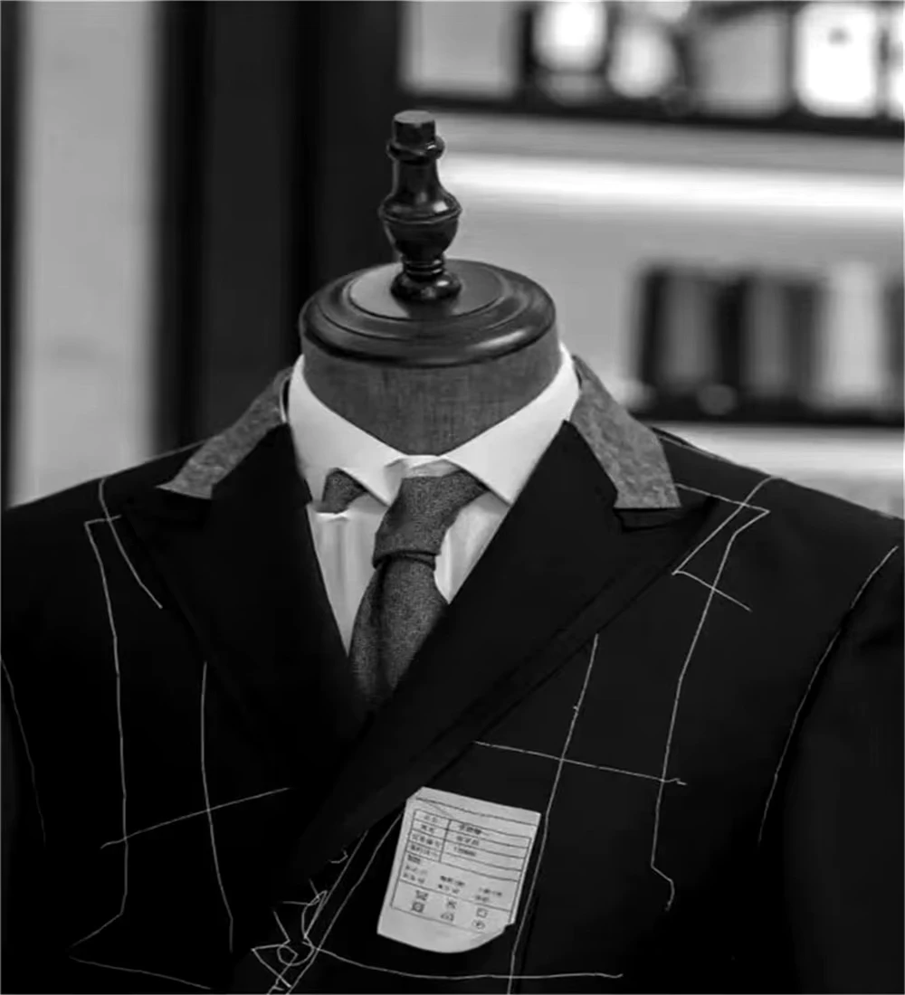 Brown Business Blazer for Men Peak Lapel Double Breasted Suit Jacket Formal Male Fashion Coat for Wedding/Business