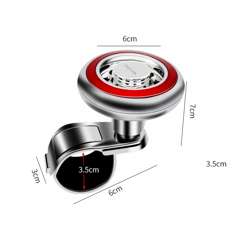 thumbnail image 2 of Steering Wheel Knob Spinners, Universal Spinner Knob Steering Wheel Ball Knob Heavy Duty Vans Pickup Trucks Semi Tractors Sport Steering Wheels Silver 2 of 12