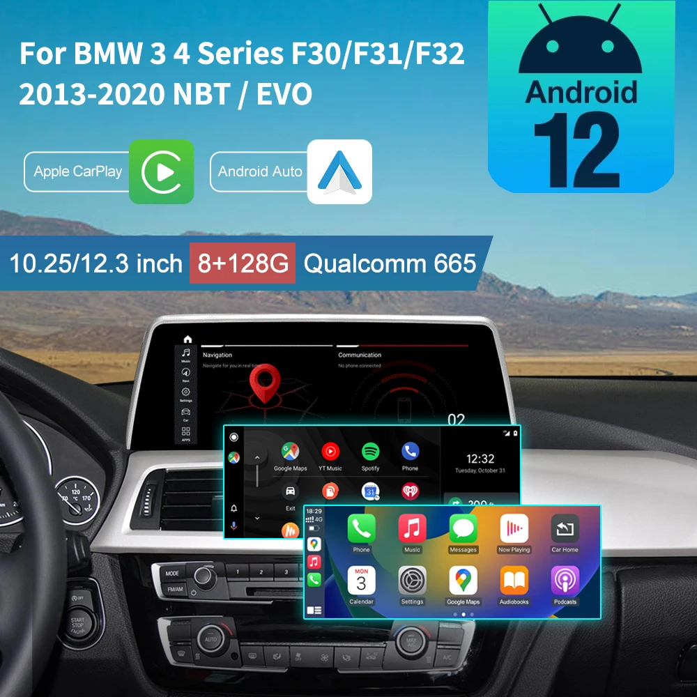 

Android 12 Touch Screen Stereo Head Unit for BMW 3,4 Series F30/F31/F32/F33 NBT/EVO 2012-2018 with CarPlay Auto GPS Navigation