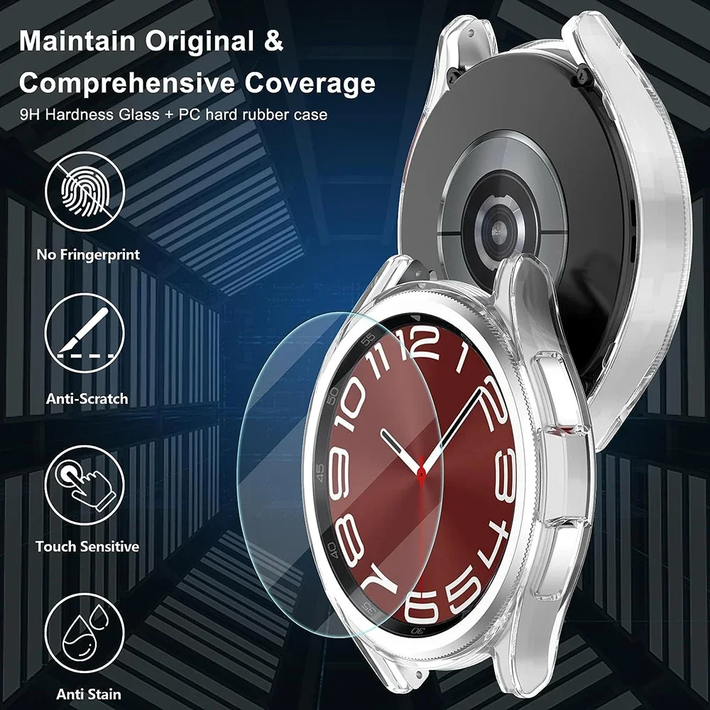 Watch Screen Protector Case Watch Cover Watch Protective Case Watch Case Watch Protective Cover Watch Screen Protector Watch Accessories For Samsung Galaxy Watch 6/6 Classic 40/44/43/47mm