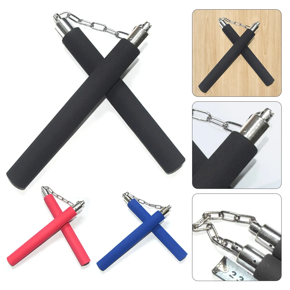 Foam Nunchakus 5-1pc Safe Foam Rubber Martial Arts Nunchakus with Chain Fitness Kung Fu Practice For Kids Adults Foam Training Sticks
