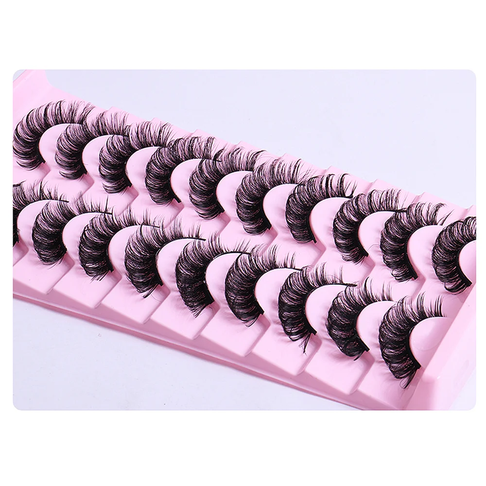 10 Paar Wimpern, dick, lockig, dramatisches Volumen, falsche Wimpern, natürlicher Look, russische Streifen-Wimpernverlängerung für Bühnenparty, Festival – Detail 5