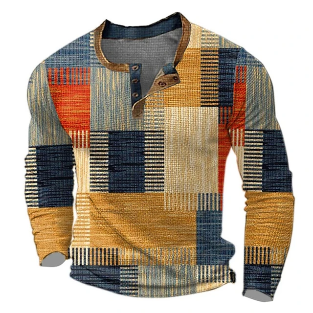 Polo de commerce extérieur à manches longues pour hommes polo imprimé numérique pour hommes haut pour hommes 1