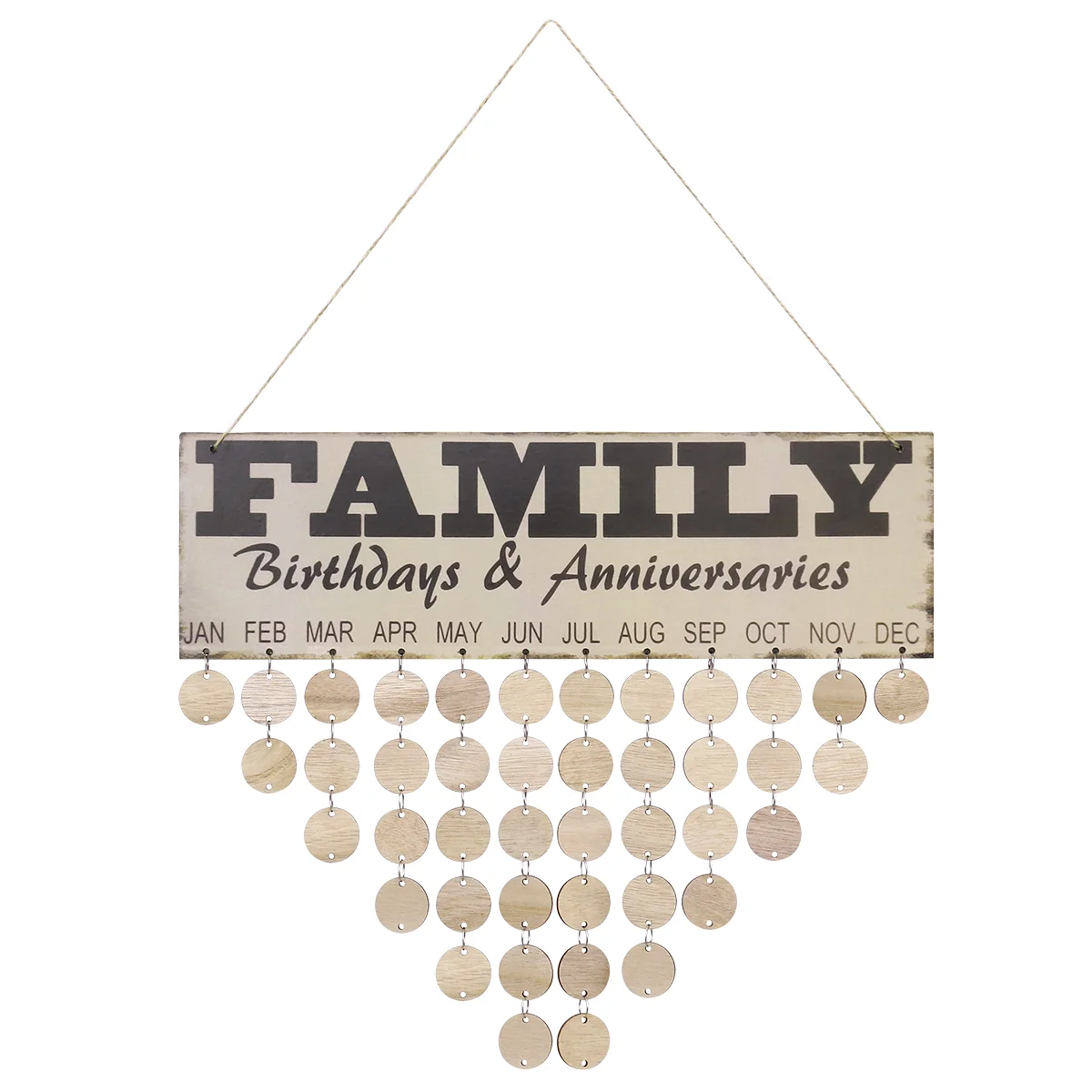 VORCOOL FAMILY Birthdays and Anniversaries Board Hanging DIY Calendar Wooden Plaque Birthday Reminder Home Decor (Colorful, 1 vintage virgin mary metal model statue religious prayer pasteable miniatures figurines base car decorations family home decor