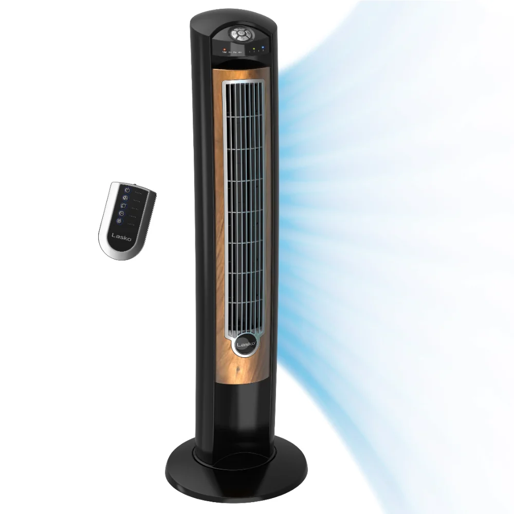 Lasko 42 Wind Curve Tower Fan with Sleep Mode and Remote Control, T42050,  Black/Brown Air Conditioner Portable Portable Fan - AliExpress