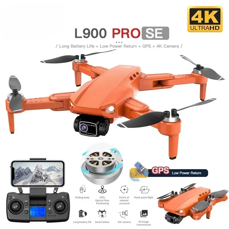 

RC Mini L900 Pro SE With Profesional 4K HD Camera 5G WIFI FPV GPS Drone Quadcopter Brushless Motor Dron For Children Toys