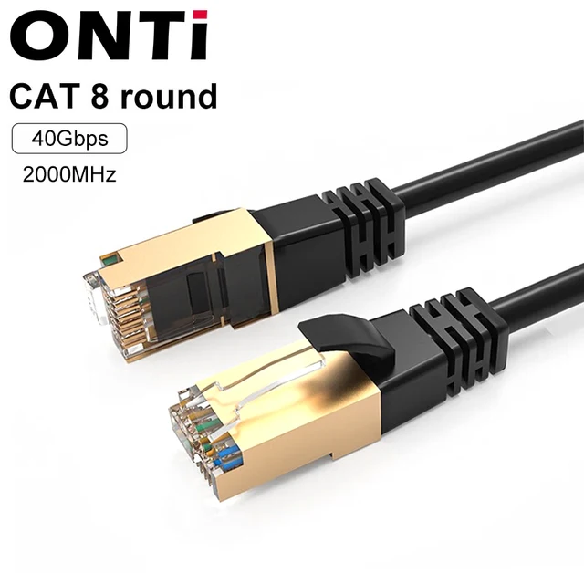 CAT8 สาย Ethernet 40Gbps 2000MHz CAT 8 เครือข่ายผ้าฝ้าย Braided อินเทอร์เน็ต Lan สําหรับแล็ปท็อป PS 4 Router RJ45 สาย 1
